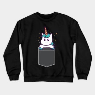 Mystical Unicorn Creature in Your Pocket Crewneck Sweatshirt